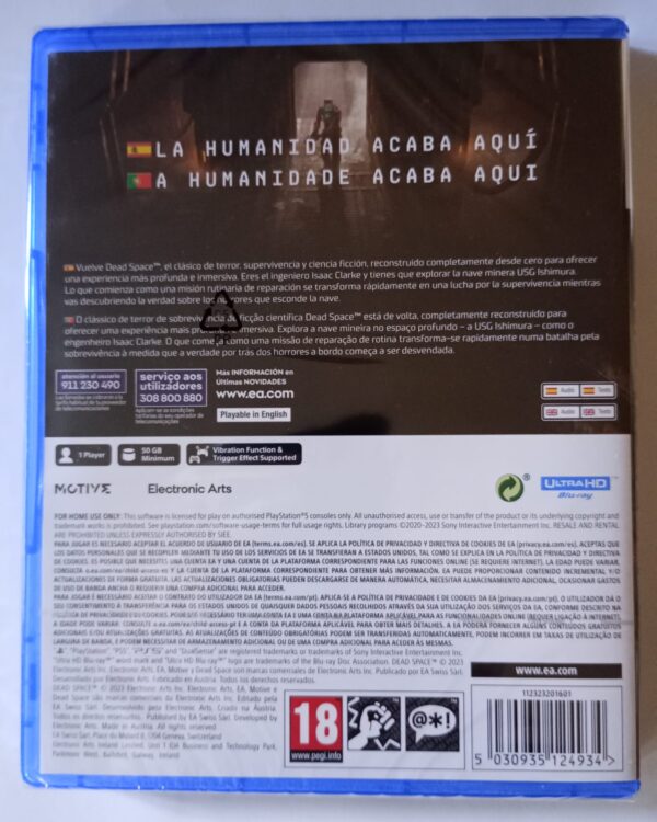 Dead Space PS5 trasera